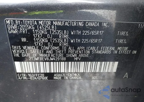 2018 Toyota Rav4 Xle z USA, uszkodzony, nr VIN 2T3WFREV8JW429188